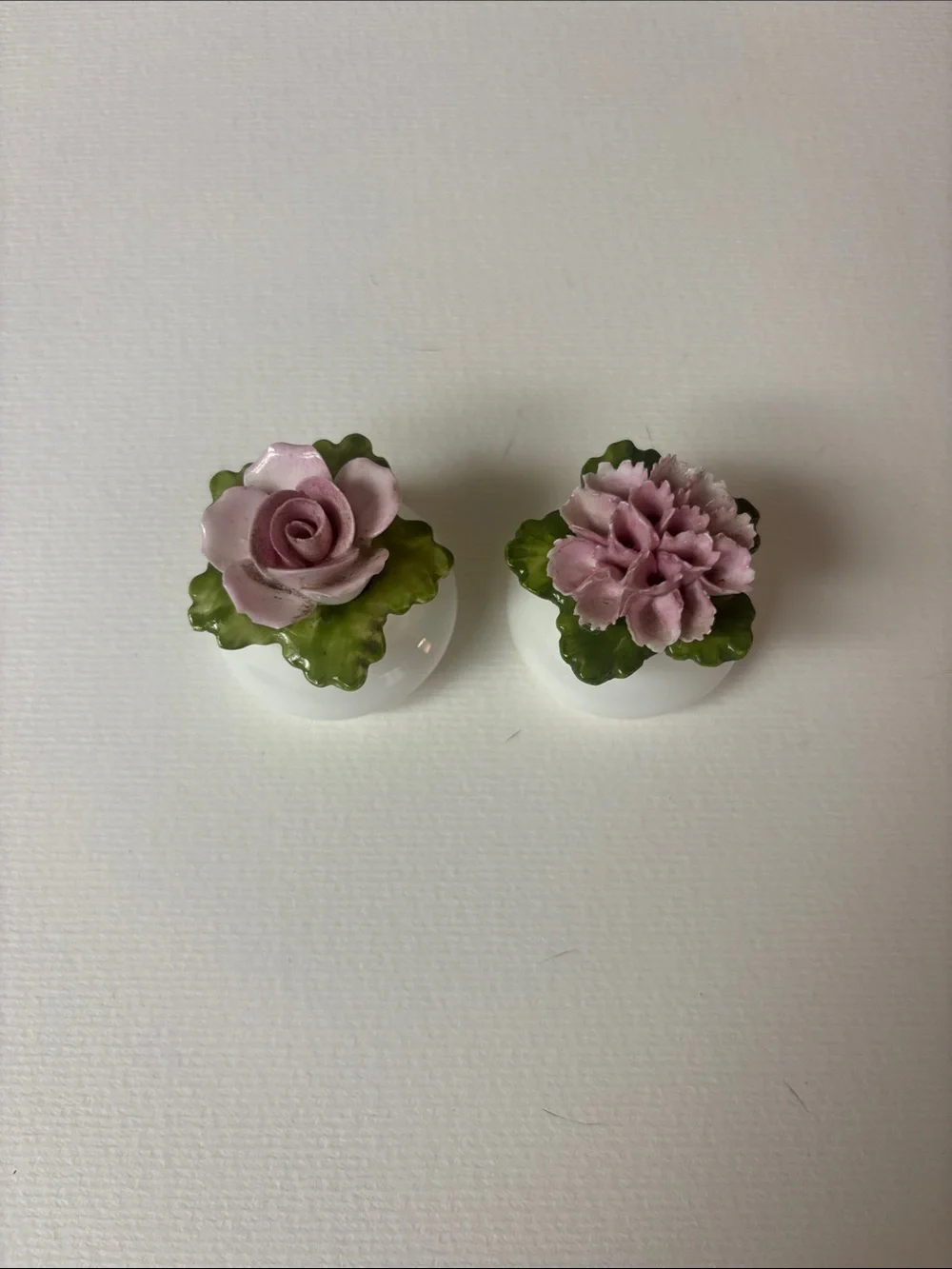 Porcelain Rose Salt and Pepper Shakers - Pink Floral